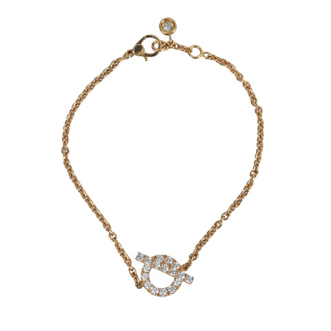 [Pre-owned] HERMES K18PG FINESSE DIAMOND Bracelet 3.8g