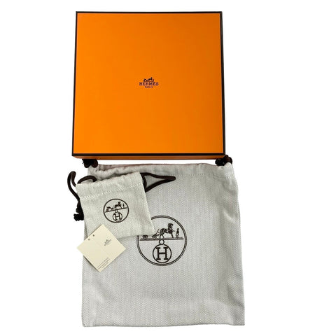 【Nuevo a estrenar】 Hermes Hebilla de cinturón «H» Accesorios Negro/Gris Meyer Piel de becerro box Nuevo a estrenar