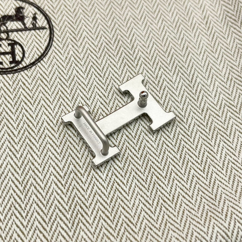 【Brand New】 Hermes Belt Buckle "Mini H" Accessory Black/Etoupe Swift/Epsom Brand New
