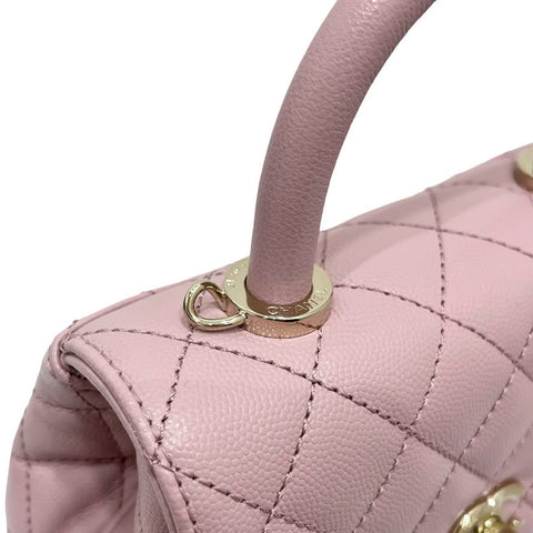【美品】 CHANEL シャネル COCO HANDAL XXS ココハンドルXXS ハンドバッグ ICチップ(2021年～) ピンク キャビアスキン 中古 PINK CAVIARSKIN USED バッグ