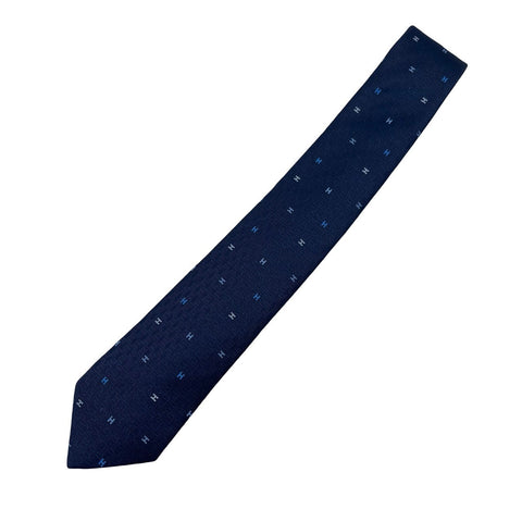 [Brand New/Unused] Hermes Silk Tie "Spread H" H339418T 02 Tie Marine/Bleu Roi/Ciel 100% Silk New 8
