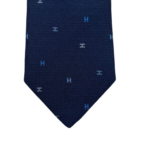 【新品未使用】 Hermes エルメス ネクタイ シルクタイ《スプレッドＨ》Ｈ339418T 02  ネクタイ マリン/ブルー・ロワ/シエル 絹100% 新品 8