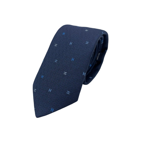 [Brand New/Unused] Hermes Silk Tie "Spread H" H339418T 02 Tie Marine/Bleu Roi/Ciel 100% Silk New 8