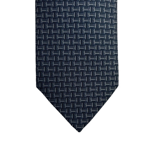 【新品未使用】 Hermes エルメス シルクタイ《カンテ》H336290T ネクタイ マリン、グレー系 絹100％ 新品①