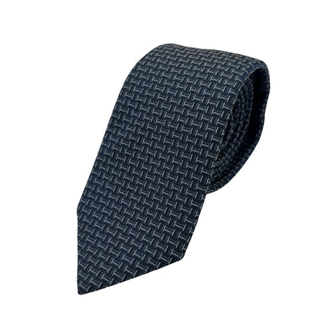 【新品未使用】 Hermes エルメス シルクタイ《カンテ》H336290T ネクタイ マリン、グレー系 絹100％ 新品①