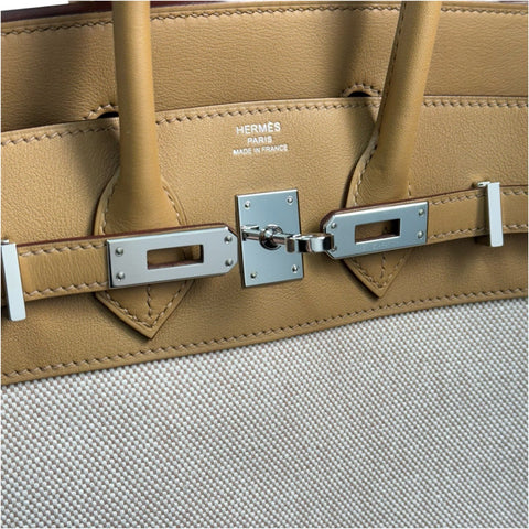 【中古】Hermes エルメス BIRKIN25 バーキン25 ハンドバッグ U刻(2022年) ビスキュイ/ベージュ スイフト/トワルアッシュ 中古 CHAI SWIFT/TOILE H USED バッグ