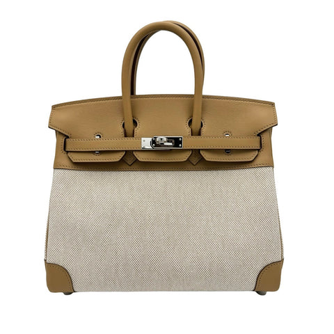 【中古】Hermes エルメス BIRKIN25 バーキン25 ハンドバッグ U刻(2022年) ビスキュイ/ベージュ スイフト/トワルアッシュ 中古 CHAI SWIFT/TOILE H USED バッグ