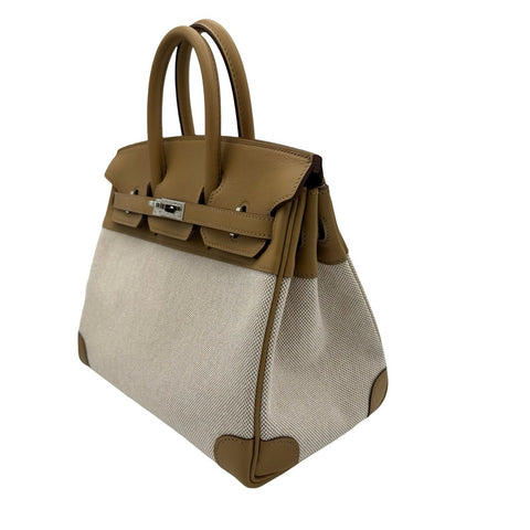 【中古】Hermes エルメス BIRKIN25 バーキン25 ハンドバッグ U刻(2022年) ビスキュイ/ベージュ スイフト/トワルアッシュ 中古 CHAI SWIFT/TOILE H USED バッグ