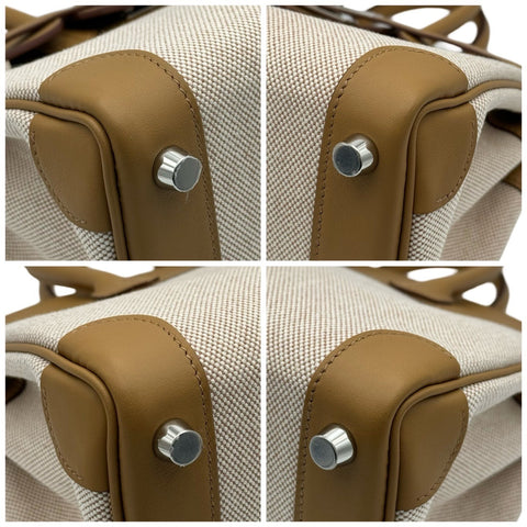 【中古】Hermes エルメス BIRKIN25 バーキン25 ハンドバッグ U刻(2022年) ビスキュイ/ベージュ スイフト/トワルアッシュ 中古 CHAI SWIFT/TOILE H USED バッグ
