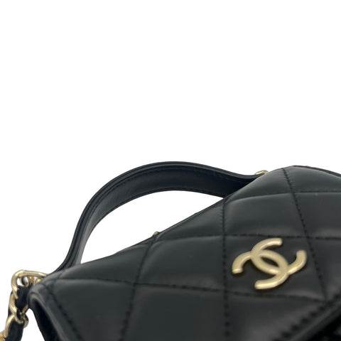 【Usado】 CHANEL CHAINWALLET cartera de cadena con cierre de boquilla número aleatorio (2021~) piel de becerro negra Bolso USADO