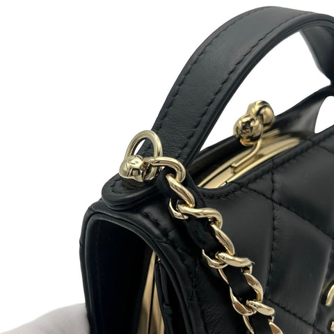【Usado】 CHANEL CHAINWALLET cartera de cadena con cierre de boquilla número aleatorio (2021~) piel de becerro negra Bolso USADO