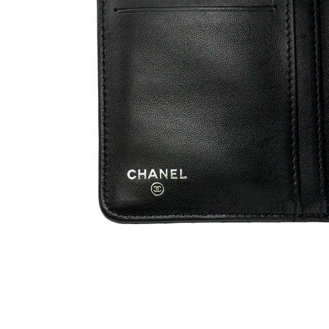 [Pre-owned] CHANEL So Black V-Stitch Long Wallet, Black Lambskin, Pre-owned