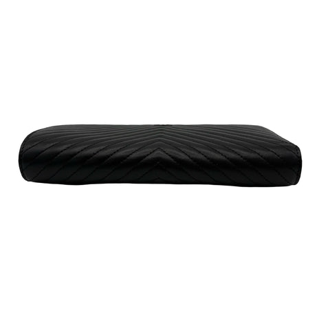 [Pre-owned] CHANEL So Black V-Stitch Long Wallet, Black Lambskin, Pre-owned