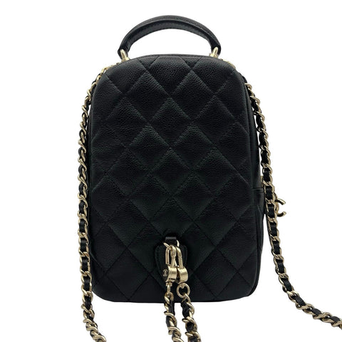 【Usado】 CHANEL Mochila BACKPACK, número de serie aleatorio (a partir de 2021), piel de caviar negra, USADO, Bolso