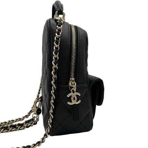 【Usado】 CHANEL Mochila BACKPACK, número de serie aleatorio (a partir de 2021), piel de caviar negra, USADO, Bolso
