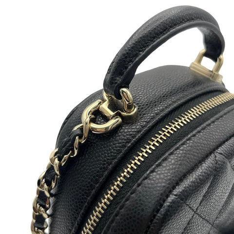 【Usado】 CHANEL Mochila BACKPACK, número de serie aleatorio (a partir de 2021), piel de caviar negra, USADO, Bolso