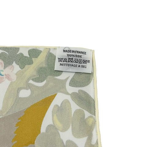 [Brand New] Hermes Carre 90 "Carré en Boucle" Accessories Vert Amande / Blue / Yellow 100% Silk Scarf Brand New 2025 Spring/Summer Collection