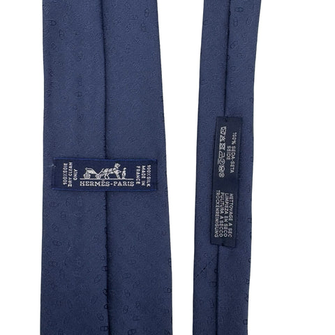 【新品未使用】 Hermes エルメス ネクタイ  H織りタイ 7 cm 《ファソネ・マイヨン》 小物 ブルー・ドゥ・シーヌ 絹100％ 新品未使用 SILK　14