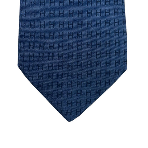 【A estrenar】 Hermes Corbatín H de Hermes de 7 cm "Faconnée H" Accesorios azul marino 100% seda A estrenar índigo SEDA 16