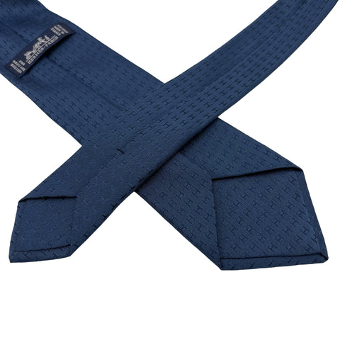 【新品未使用】 Hermes エルメス  ネクタイ H織りタイ 7 cm 《ファソネ H》 小物 ブルー系 絹100％ 新品未使用 indigo SILK 16
