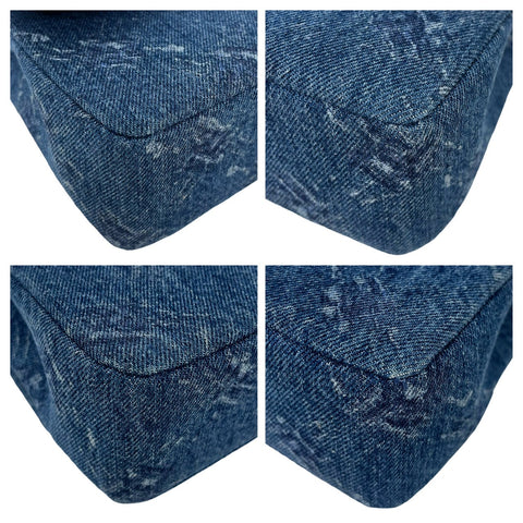 【中古】 CHANEL シャネル WFLAP SHOULDERBAG Wフラップ ショルダーバッグ 28番台(2019年) ブルー DENIM 中古 ダブルフラップ バッグ