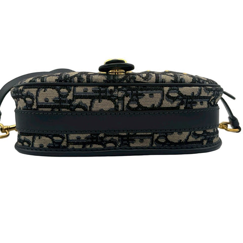 [Pre-owned] Christian Dior BOBBY MEDIUM Shoulder Bag 2020 Navy Canvas/Leather USED Bag