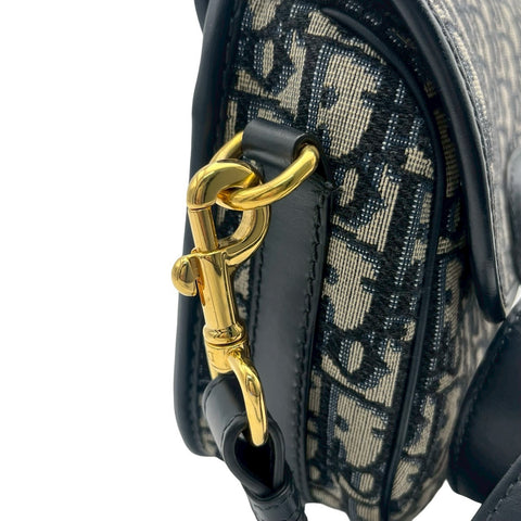 [Pre-owned] Christian Dior BOBBY MEDIUM Shoulder Bag 2020 Navy Canvas/Leather USED Bag