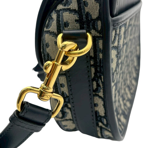 [Pre-owned] Christian Dior BOBBY MEDIUM Shoulder Bag 2020 Navy Canvas/Leather USED Bag