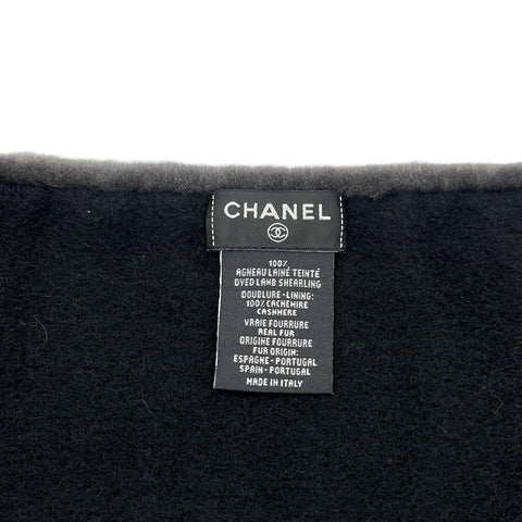 【Usado】 CHANEL MOUTON MUFFLER Bufanda de piel de cordero Accesorios Gris Piel de cordero Bufanda