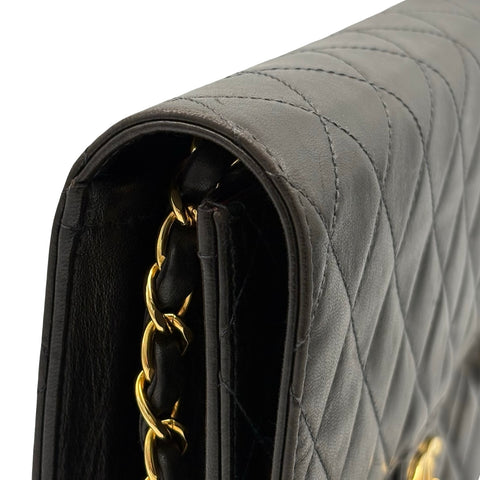 【中古】 CHANEL シャネル PUSHLOCKSHOULDERBAG プッシュロック ショルダーバッグ 5番台(1999‐2000年) ブラック ラムスキン 中古 USED バッグ