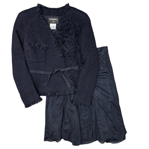 【中古】 CHANEL シャネル SET UP Conjunto Chaqueta Falda 36 USADO de segunda mano 2002 ROPA