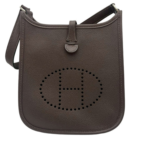 [Pre-owned] Hermes EVELYNE TPM Shoulder Bag ▢A (1997) Brown Courchevel Vintage USED Bag