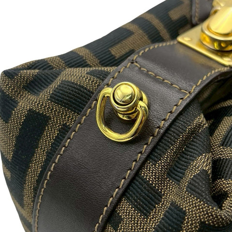 【中古】 FENDI フェンディ VANITY BAG バニティバッグ ズッカ柄 ポーチ ハンドバッグ ブラウン キャンバス 中古 USED バッグ