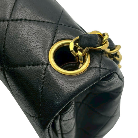 【中古】 CHANEL シャネル VINTAGE MINI MATELASSE ヴィンテージミニマトラッセ ショルダーバッグ 1番台(1990年) ブラック ラムスキン ヴィンテージ 中古 USED バッグ