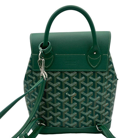 【美品】 GOYARD ゴヤール ALPIN MINI アルパンミニ バックパック グリーン キャンバス /カーフスキン 中古 USED バッグ