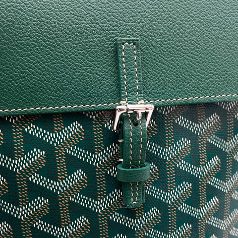 【美品】 GOYARD ゴヤール ALPIN MINI アルパンミニ バックパック グリーン キャンバス /カーフスキン 中古 USED バッグ