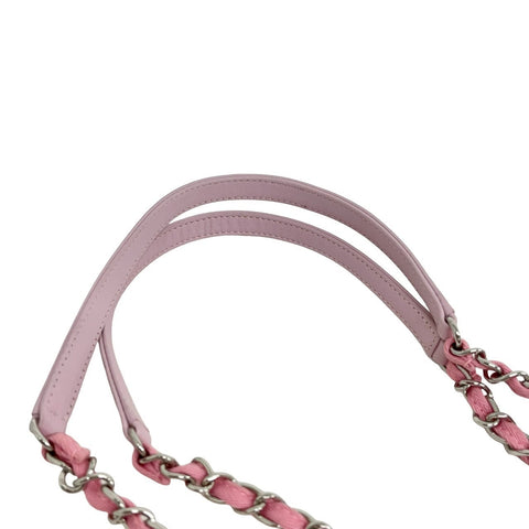 【Excelente estado】 CHANEL Deauville Tote Bag, línea 21 (2015-2016), blanco/rosa, lona/cuero, seminuevo, bolso.