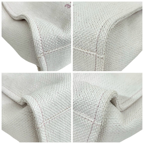 【Excelente estado】 CHANEL Deauville Tote Bag, línea 21 (2015-2016), blanco/rosa, lona/cuero, seminuevo, bolso.