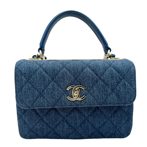 【中古】 CHANEL シャネル DENIM HANDLEBAG デニムハンドルバッグ ショルダーバッグ 25番台(2017-2018年) ブルー デニム 中古 USED バッグ
