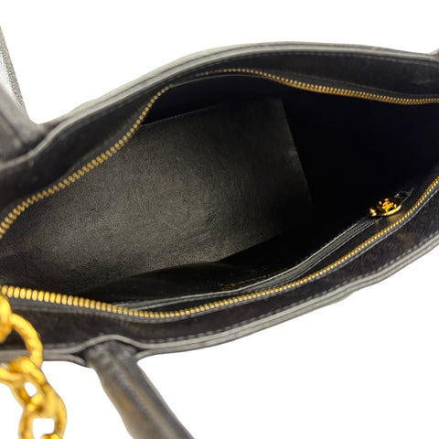 [Pre-owned] CHANEL Medallion Tote Bag Black Caviar Skin Used Bag