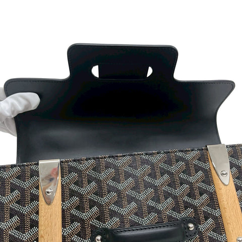 【新品同様】 GOYARD ゴヤール SAIGON GM サイゴンGM ハンドバッグ ブラック キャンバス ＆ クラムシーカウハイド 中古 USED バッグ