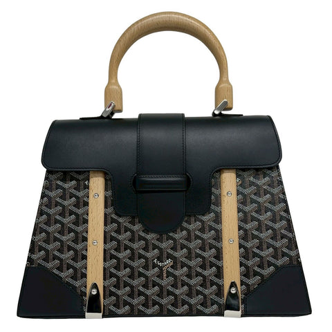 【新品同様】 GOYARD ゴヤール SAIGON GM サイゴンGM ハンドバッグ ブラック キャンバス ＆ クラムシーカウハイド 中古 USED バッグ
