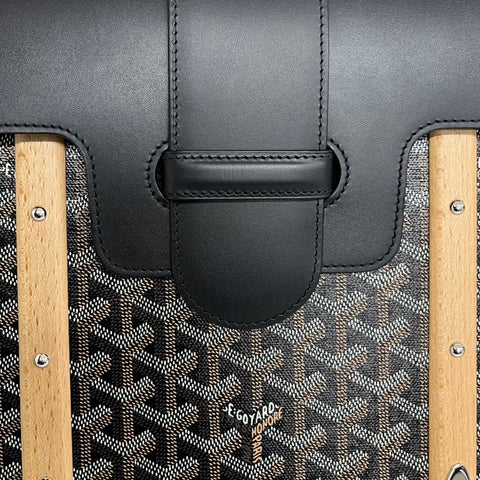 【新品同様】 GOYARD ゴヤール SAIGON GM サイゴンGM ハンドバッグ ブラック キャンバス ＆ クラムシーカウハイド 中古 USED バッグ