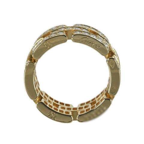 【中古】CARTIER カルティエ K18YG DIAMOND MAILLON PANTHERE マイヨンパンテール 3ロウダイヤ リング 指輪  9.1g #52