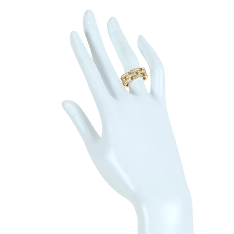【中古】CARTIER カルティエ K18YG DIAMOND MAILLON PANTHERE マイヨンパンテール 3ロウダイヤ リング 指輪  9.1g #52