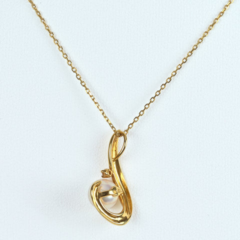 【Usado】MIKIMOTO Mikimoto K18YG Akoya Pearl Collar de perlas Akoya P6.8mm 39.5cm 3.1g