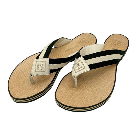[Pre-owned] CHANEL Sandals Beach Sandals Shoes 36 USED