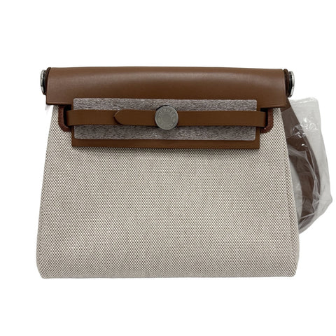 【Brand New】 Hermes HERBAG ZIP 20 Mini Shoulder Bag, W Stamp (2024), Gold, Canvas x Leather, Brand New, Handbag