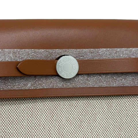【Brand New】 Hermes HERBAG ZIP 20 Mini Shoulder Bag, W Stamp (2024), Gold, Canvas x Leather, Brand New, Handbag