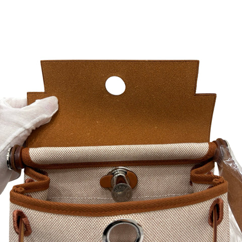 【Brand New】 Hermes HERBAG ZIP 20 Mini Shoulder Bag, W Stamp (2024), Gold, Canvas x Leather, Brand New, Handbag